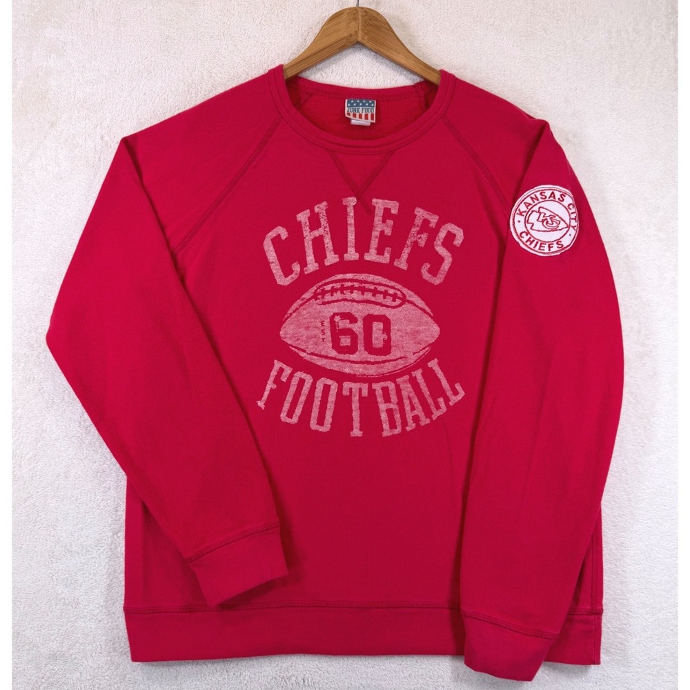 Kansas City Chiefs Junk Food Sweatshirt Mens 2XL Red Crewneck USA Made